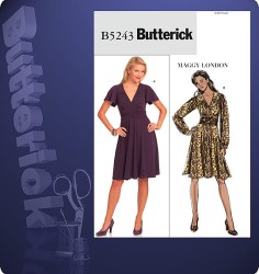 5243 EZ SS-LS MIDRIFF OVERLAY YOKE DRESS JERSEY PATTERN 16-22